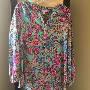 Lilly Pulitzer silk long sleeve blouse